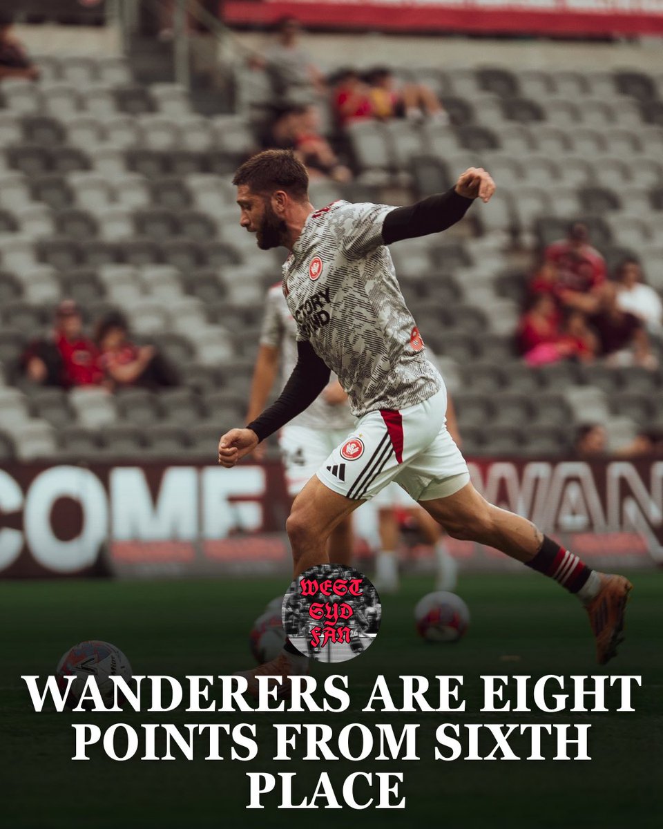The gap between 12th to 6th keeps growing larger every week, with the Wanderers now 𝐄𝐈𝐆𝐇𝐓 points away from sixth place. 👀😳

Western Sydney have only won 𝐓𝐇𝐑𝐄𝐄 matches this season against CCM, Sydney FC and Melbourne Victory. 😬

Is the Wanderers’ season over? 🤔