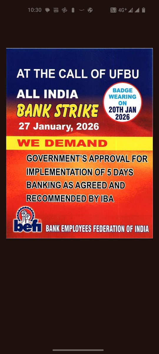 Subhadeep0070's tweet photo. For more than a decade we are demanding for 5 day banking, even if it's been agreed 2 years ago nothing is been implemented.
#Implement5DayBanking https://t.co/nY87jXS2S5