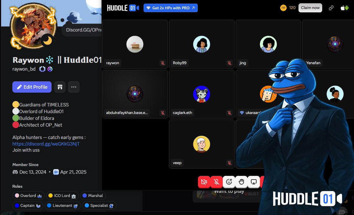 Been spending a lot of time on <a href="/huddle01com/">Huddle01</a>

honestly it’s been a really good experience
From joining community meetings to contributing as an Overlord > 
I’m enjoying both the vibe and the tech behind it >

and I’m genuinely happy to be part of <a href="/huddle01com/">Huddle01</a> Community >  
gHUDL