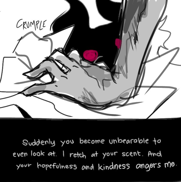 Gwynyy5's tweet image. To be eaten (4/6)
Lil comic I made diving in what I imagine that may have happen before the attack on the Vanilla Kingdom, post WL fumbling into ultimate dough. Ft. DE pretending to be WL with PV mwehehe.
#crkfanart #whitelilycookie #darkenchantresscookie #purevanillacookie