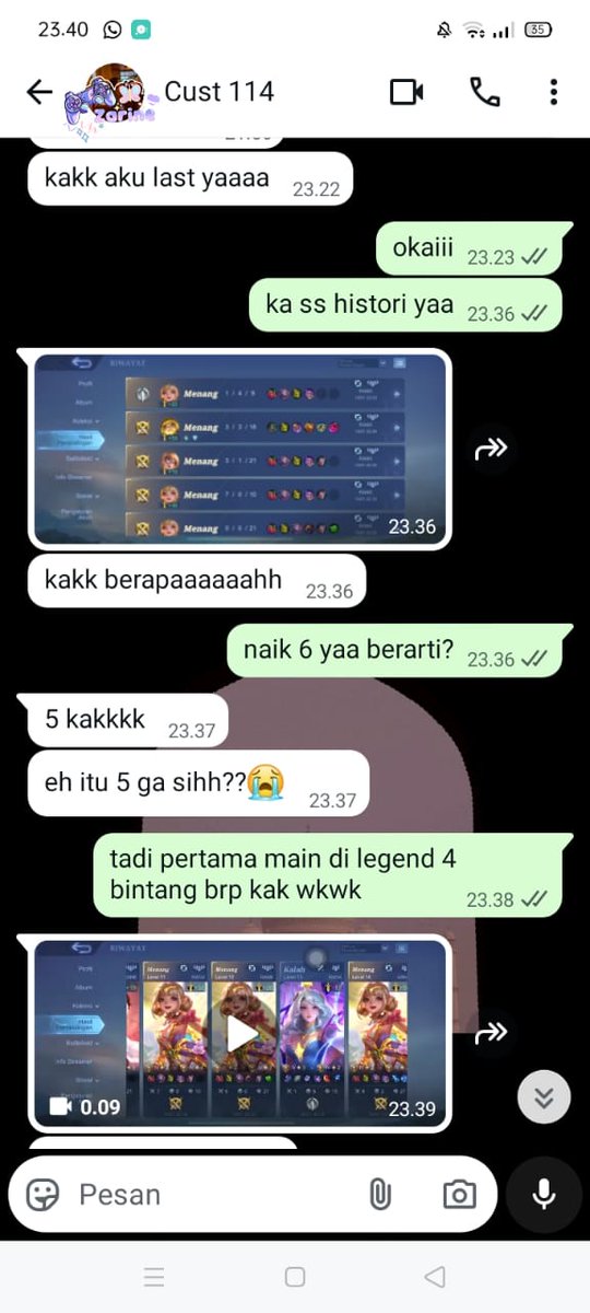 🔸joki legend 5🌟 req angela hilda
🔸jokgen legend 5🌟 cust roam

Yang mau joki ml fast process hit me up ke WhatsApp wa.me/message/CXXQOJ… atau link wa di bio‼️
#jokizarine 648-649✨
#jokiml
