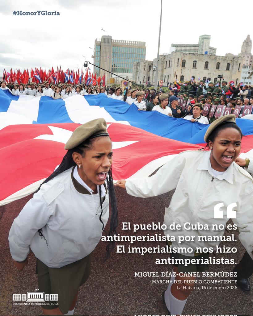 🇨🇺| Presidente <a href="/DiazCanelB/">Miguel Díaz-Canel Bermúdez</a>:

"El pueblo de #Cuba no es antimperialista por manual. El imperialismo nos hizo antimperialistas".  

#HonorYGloria 

📎| youtu.be/zmIrwLWRo-o?si…