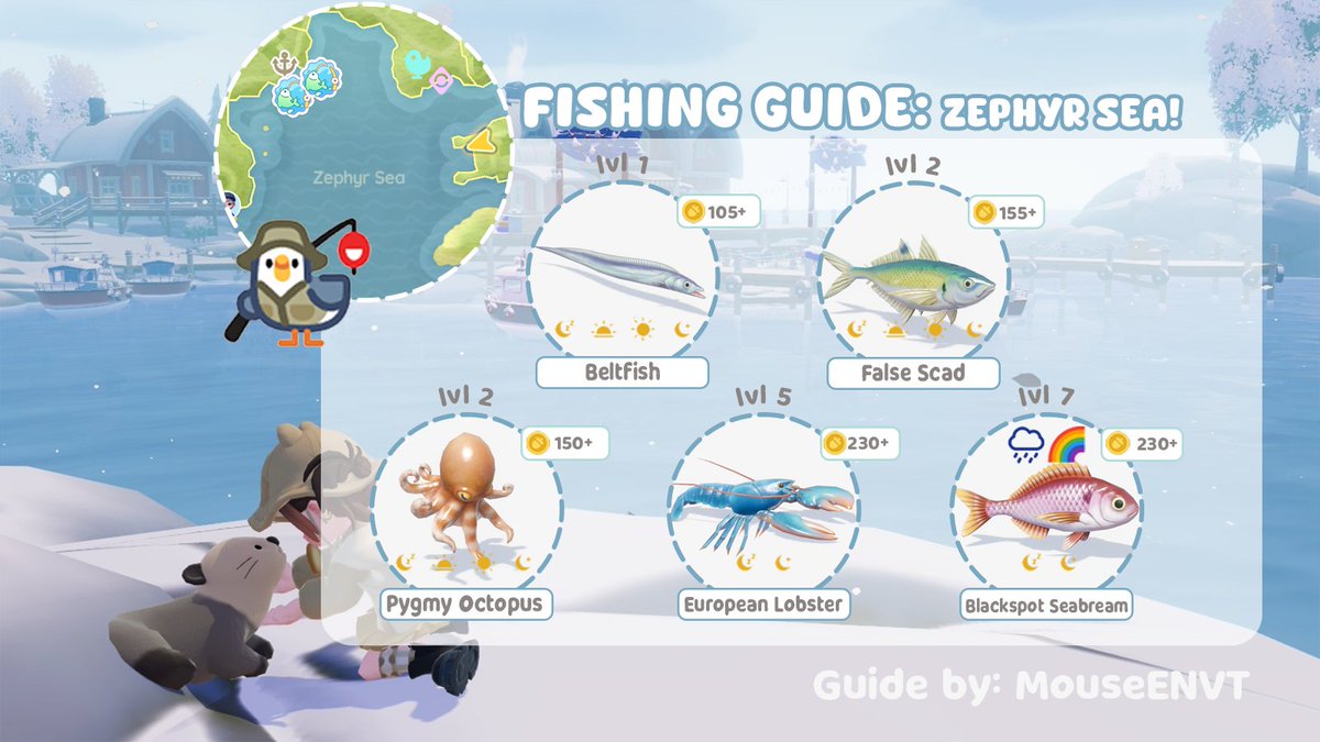 Heartopia Fishing Guide !! 🎣 
Final main Locations (for now)

🍥Rosy River
🍥Shallow River
🍥Sea Fishing Event
🍥Zephyr Sea

♡︎/⟳ appreciated! ₍ᐢ. .ᐢ₎ 
#HeartopiaSlowLife #Heartopia <a href="/MyHeartopia/">Heartopia</a>