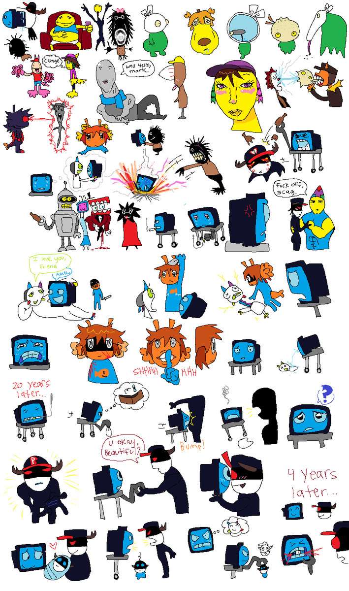 fishiistixx's tweet image. stuff I drew on yueccs stream today. There's a whole story going on here but im not explaining