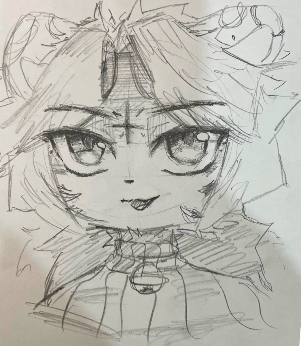 i have to refrain from looking at screens for awhile so ig here’s a paper sketch I just did (I have to post something or my page will die)
