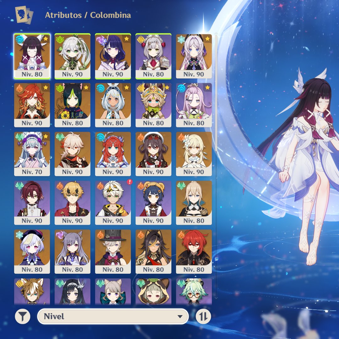ssaraysg's tweet photo. What teams should I make with columbina? These are my characters. My current team is Columbina, Nahida, Shogun Raiden &amp; Noelle (i don't have good geo characters just noelle lmao)
#Columbina #GenshinImpact #Teams https://t.co/nTF2y0fMWI