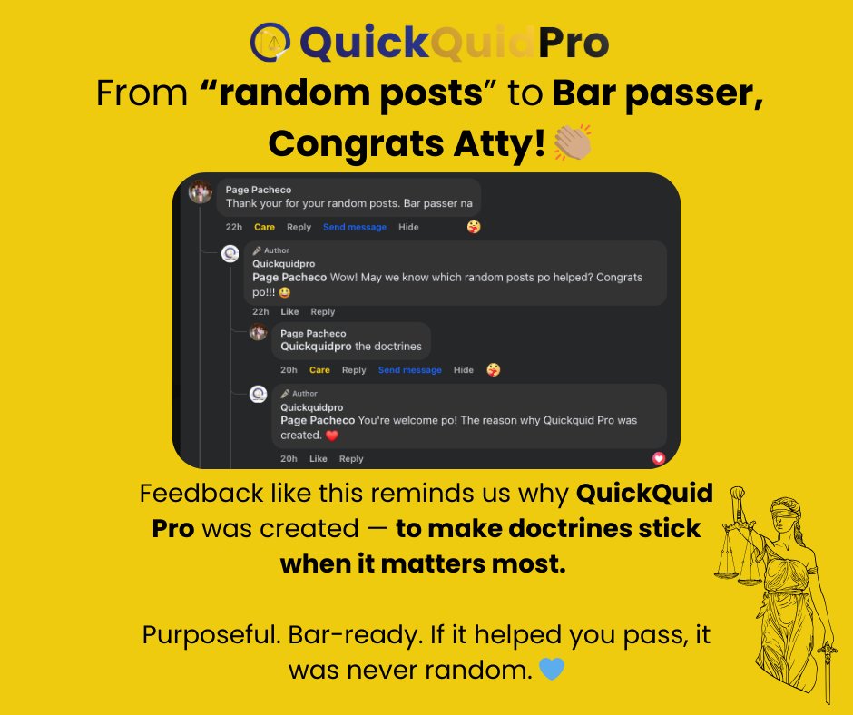 QuickQuid_Pro's tweet image. From “random posts” to Bar passer. Feedback like this reminds us why we do what we do. Purposeful. Bar-ready. 💙

See more : facebook.com/quickquidproph/ 

#AweSAMbar2026 
#StrivewithHopeandGrit
#SuccessAchievedthroughMerit 💛
