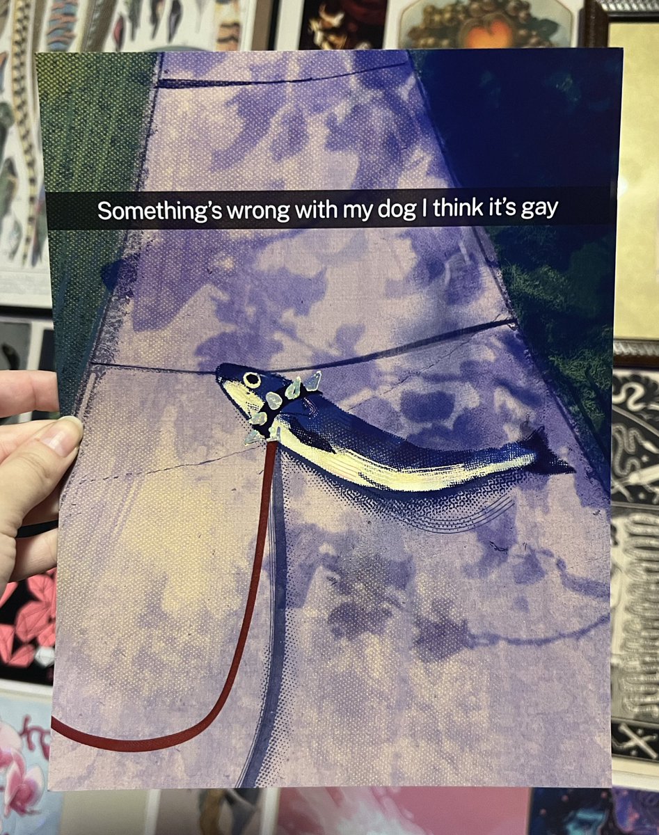 CorrodedParadox's tweet image. Due to popular request the leash fish prints will have its very important caption