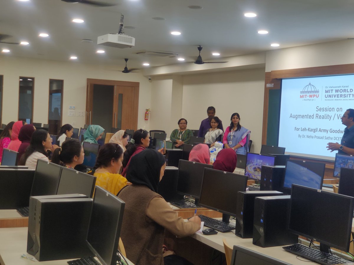 firefurycorps's tweet image. #EducatingTheEducators :Capability Building

Sixteen teachers from remote areas of #Ladakh region are participating in an
enriching training session at Maharashtra Institute of Technology, Kothrud, gaining academic insights into integrating #AugmentedReality and #VirtualReality