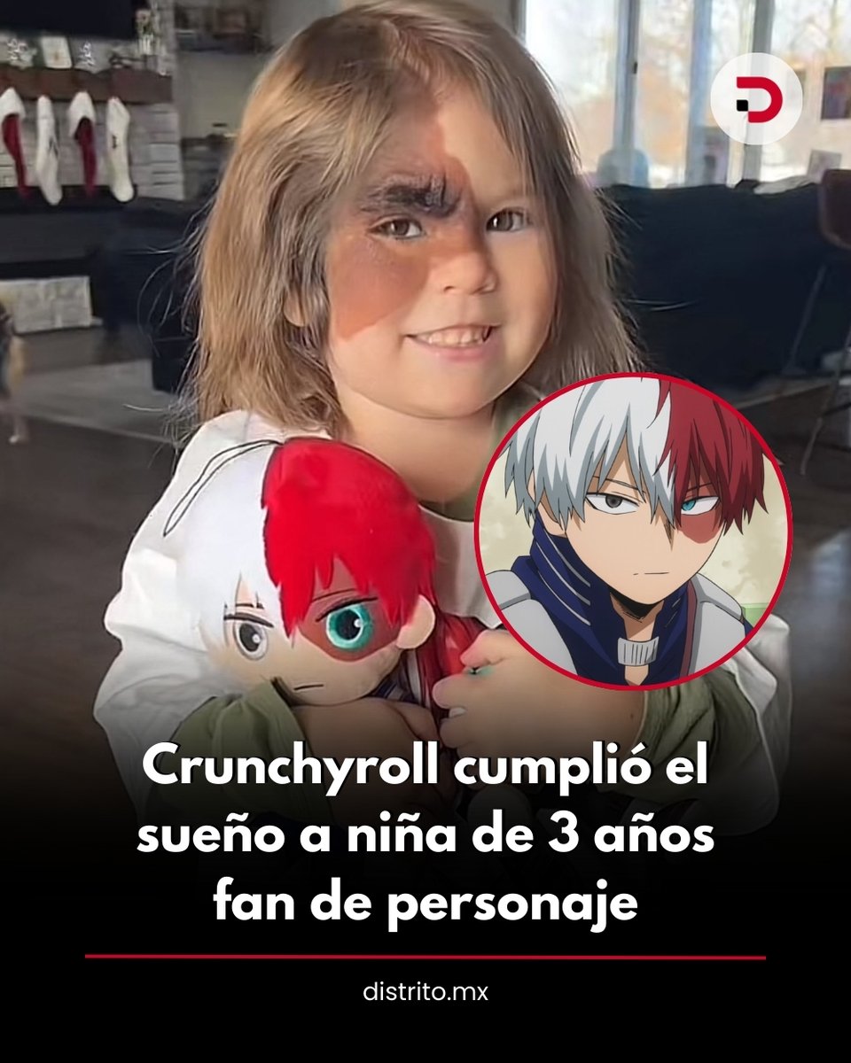 DistritoMX1's tweet image. 🔴 Windy-chan, una niña de 3 años, conquistó las redes por su tierna reacción al descubrir algo especial: Shoto Todoroki, uno de los personajes de 'My Hero Academia', tiene una marca en el rostro justo en el mismo lugar donde ella la tiene.

➡️ distrito.mx/?p=15108