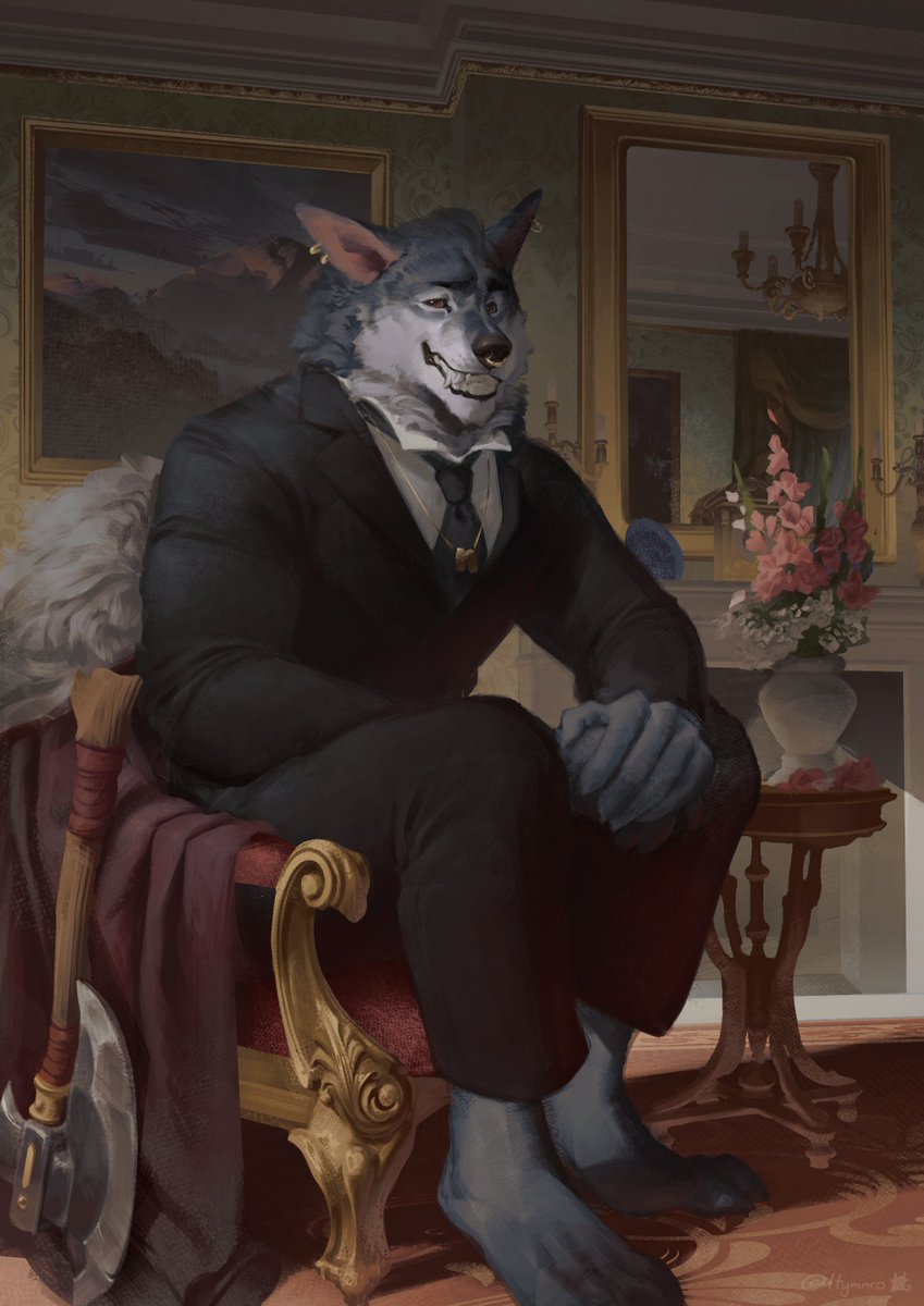 Itymnro's tweet image. A Warrior Mercenary is never fully suited up without a smile