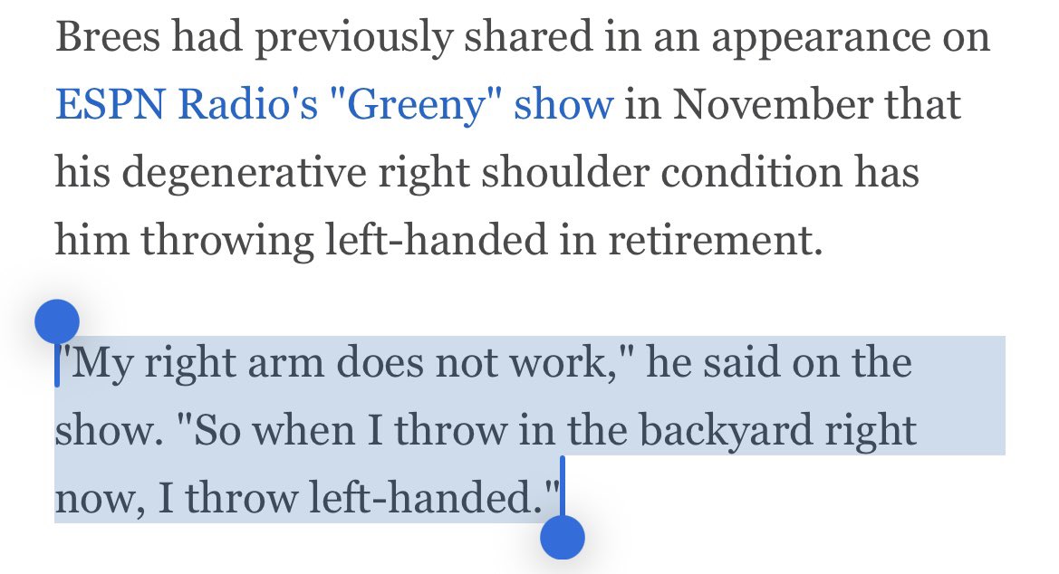 bykevinclark's tweet image. Left-handed Drew Brees pack your stuff and get to Denver.