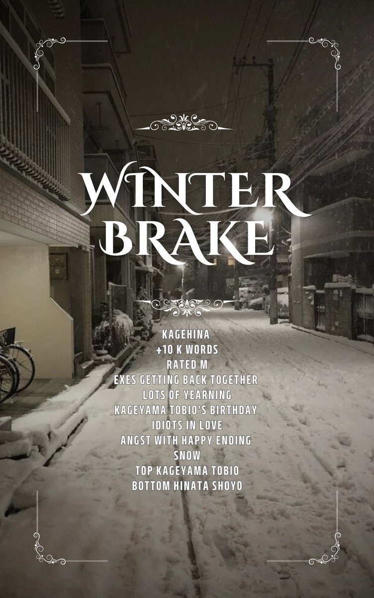 kghnenjoyerrr's tweet image. #kagehina
I was finally able to translate into English my last work on AO3! 
Based on two threads I share here time ago (with some changes). Kagehina + snow is the perfect combination ✨ I hope you can go and read it 💖
archiveofourown.org/works/77856321…