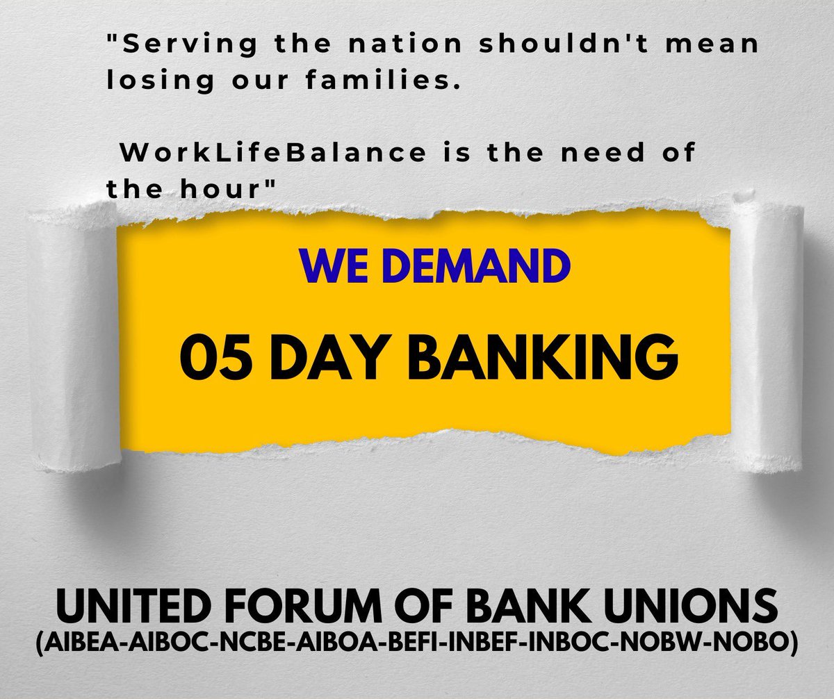 AIBOAOFFICIAL's tweet image. #Implement5DayBanking

@DFS_India @UFBUIndia @FinMinIndia @nsitharaman @nsitharamanoffc 

#AIBOA
#UFBU
