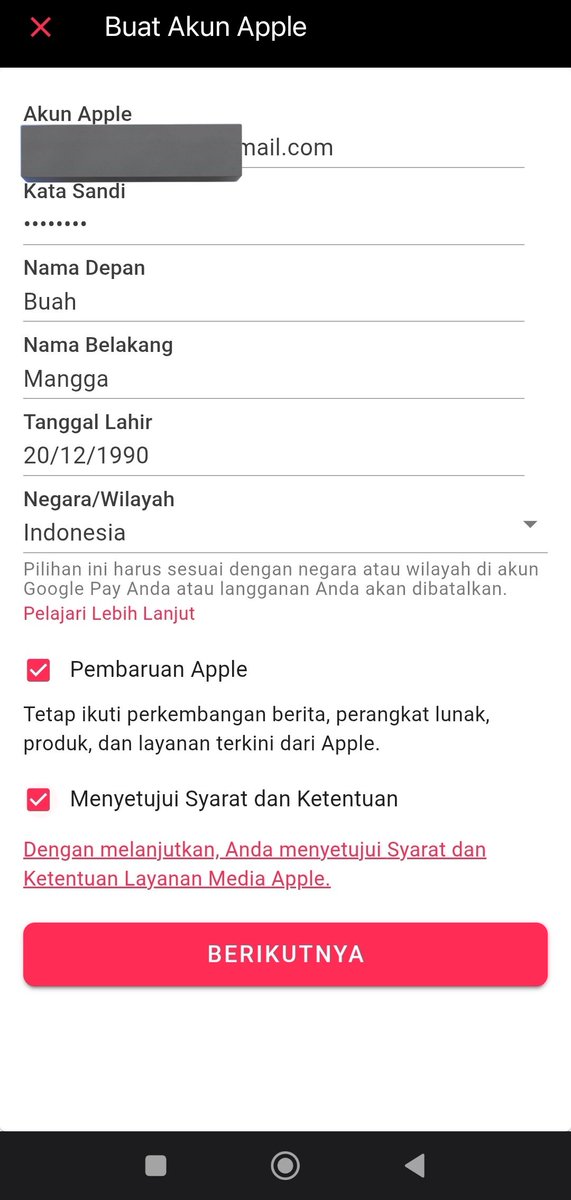 moociimociiluvv's tweet image. Army yg pake andro bikin apple musik buat kambek nnti, gampang bgt kok bikin nya 

1. Setelah donload bisa km klik pojok atas ( masuk)
2. Pilih buat akun apple
3. Isi email, sandi( huruf depan kapital) nama, tgl lahir, negara trus ceklis 
4. Cek kode verif ke email 

Selesei.