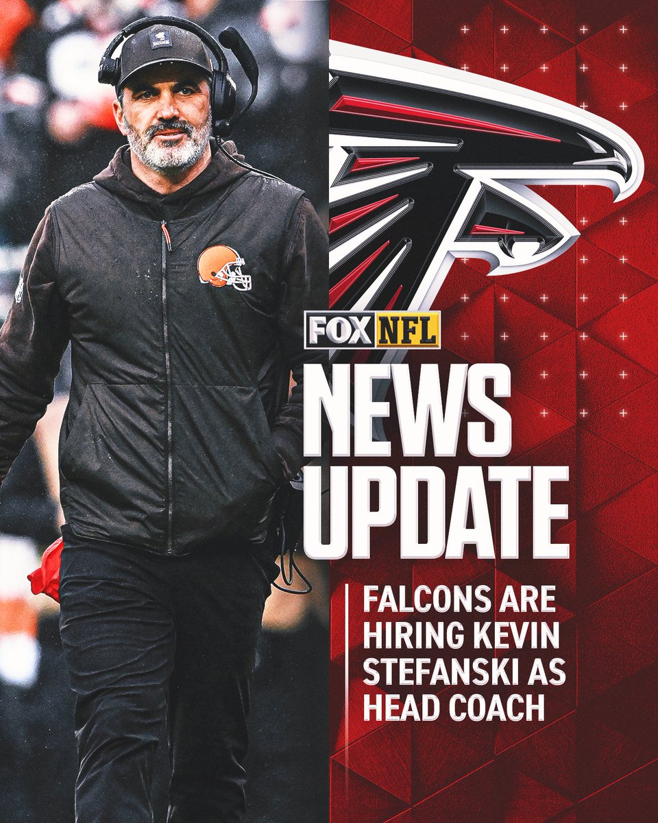 NFLonFOX's tweet image. The #Falcons are finalizing a deal to hire Kevin Stefanksi as head coach, per multiple reports