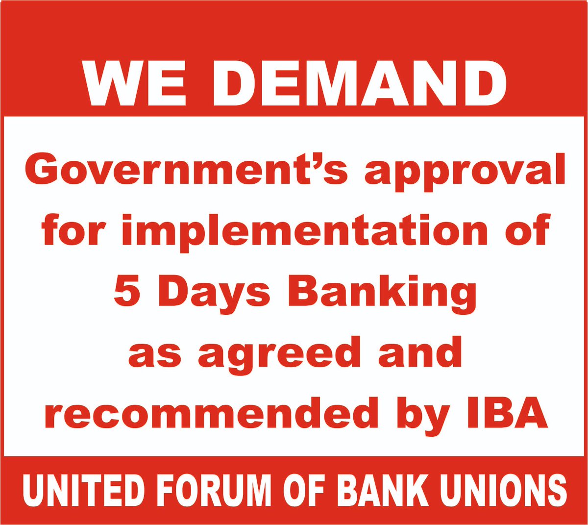 #Implement5DayBanking 
<a href="/DFS_India/">DFS</a> <a href="/nsitharamanoffc/">Nirmala Sitharaman Office</a>