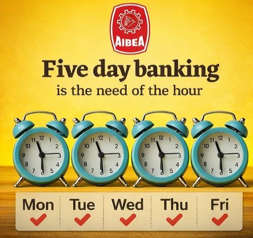 If RBI, SEBI, NSE, BSE, LIC, GIC and Central Govt Offices can work for 5 days week, why not Banks in digital India ?
<a href="/DFS_India/">DFS</a> <a href="/PMOIndia/">PMO India</a> 
#Implement5DayBanking