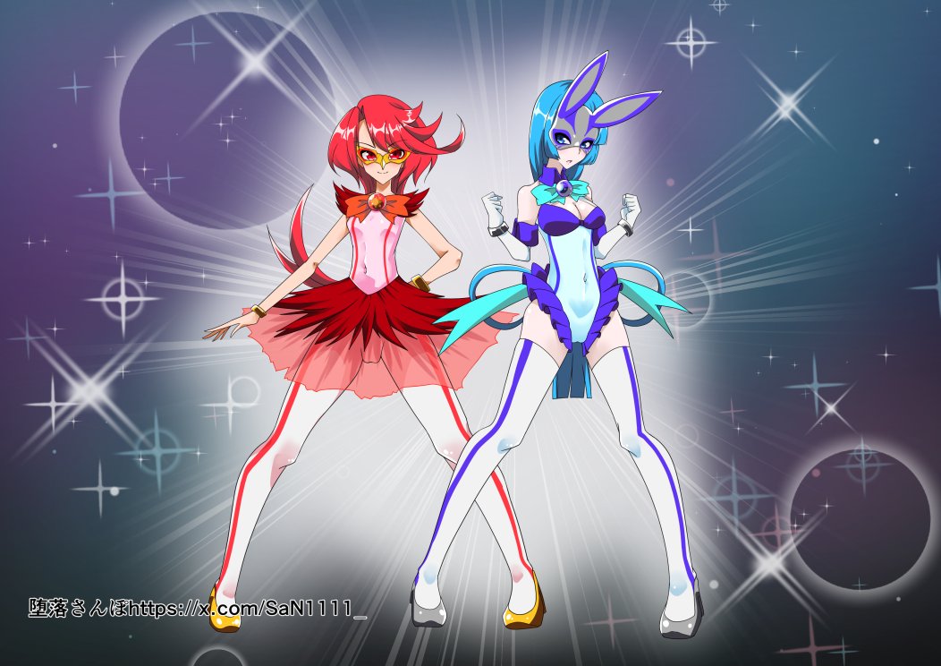 『仮面乙女スターアニマ』を描くのがかなり久しぶりでした!
見比べてみると最近描いた方は頭身が下がって幼くみえますね。
左2023年製作 右2026年製作 