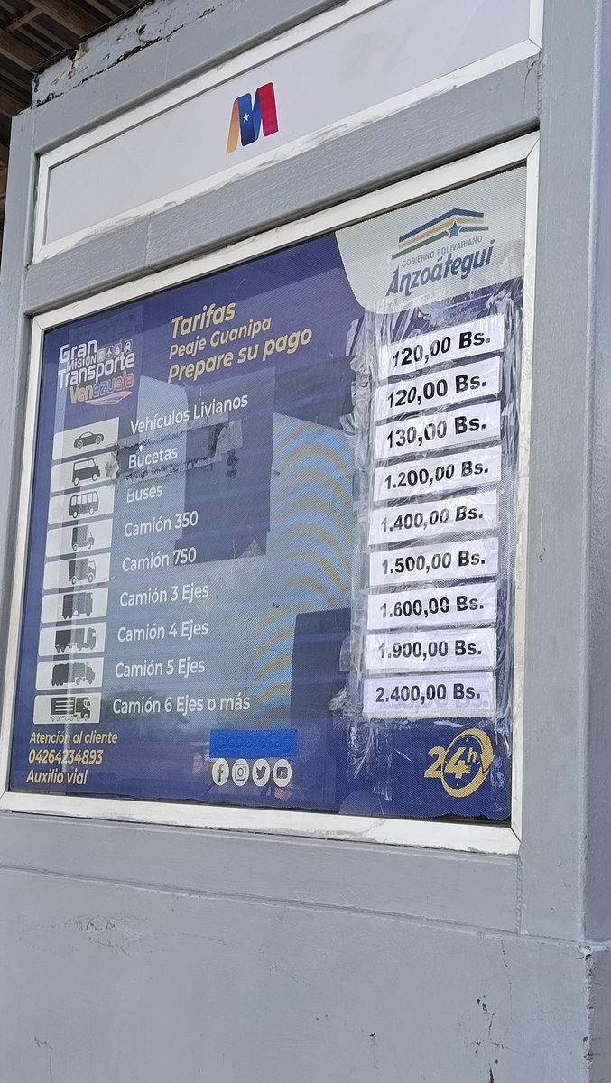 #ATENCION Nueva tarifa de peajes a partir de este 16 de enero.

Los carteles con los precios ya se observan en las taquillas de cobro. Acá el Peaje Guayana (Bolívar) y Peaje La Viuda (Anzoátegui) #17Enero