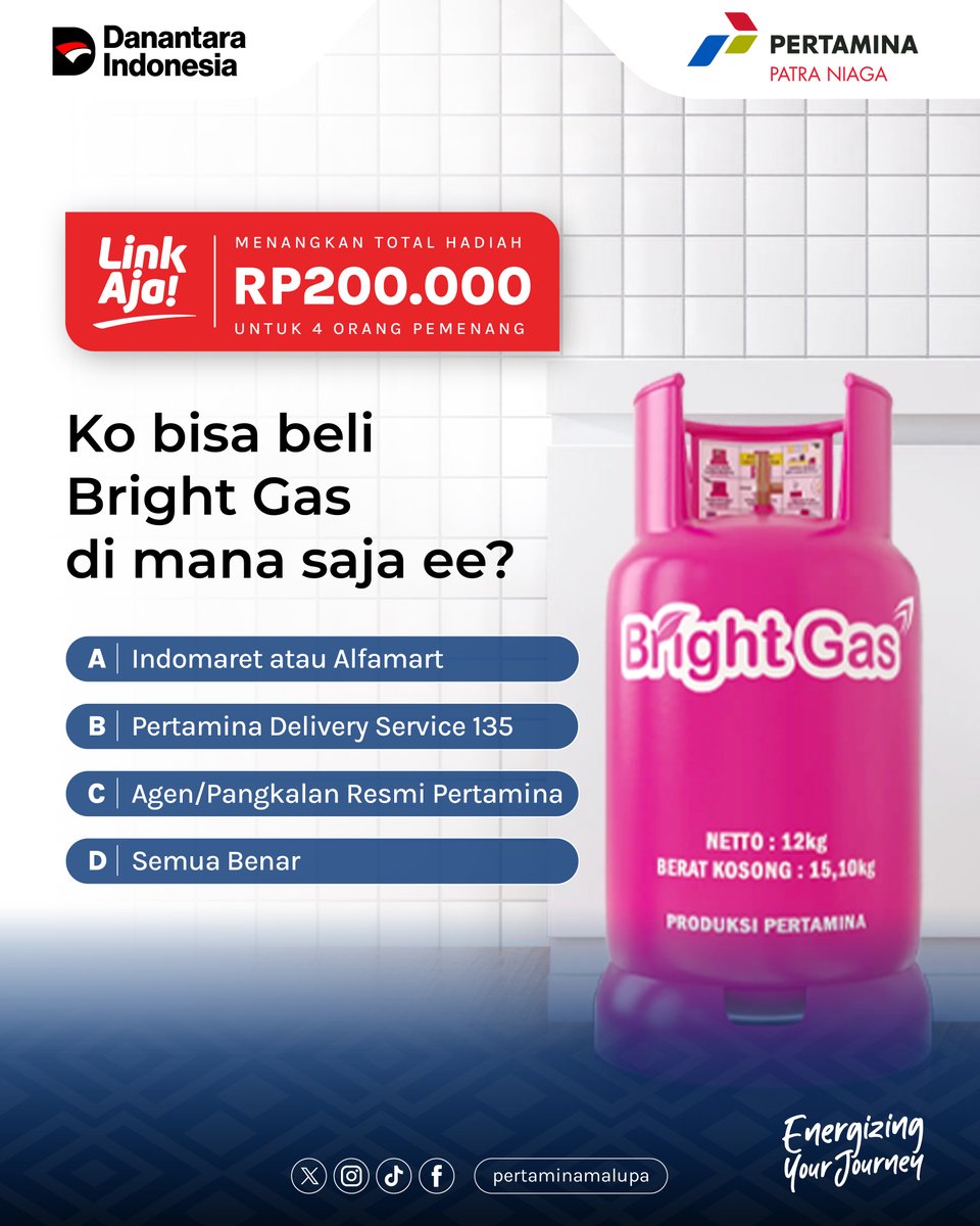 Bagi ko yang su cek postingan kemarin, pasti tahu nih deng jawabannya 🧐

Yuk, ikuti kuisnya dan raih kesempatan menangkan saldo LinkAja Rp200.000,- bagi 4 orang yang beruntung 😉

#JagaKitongPuEnergi #EnergizingTheChange #MalupaTangguh #EnergizingYourJourney #Giveaway