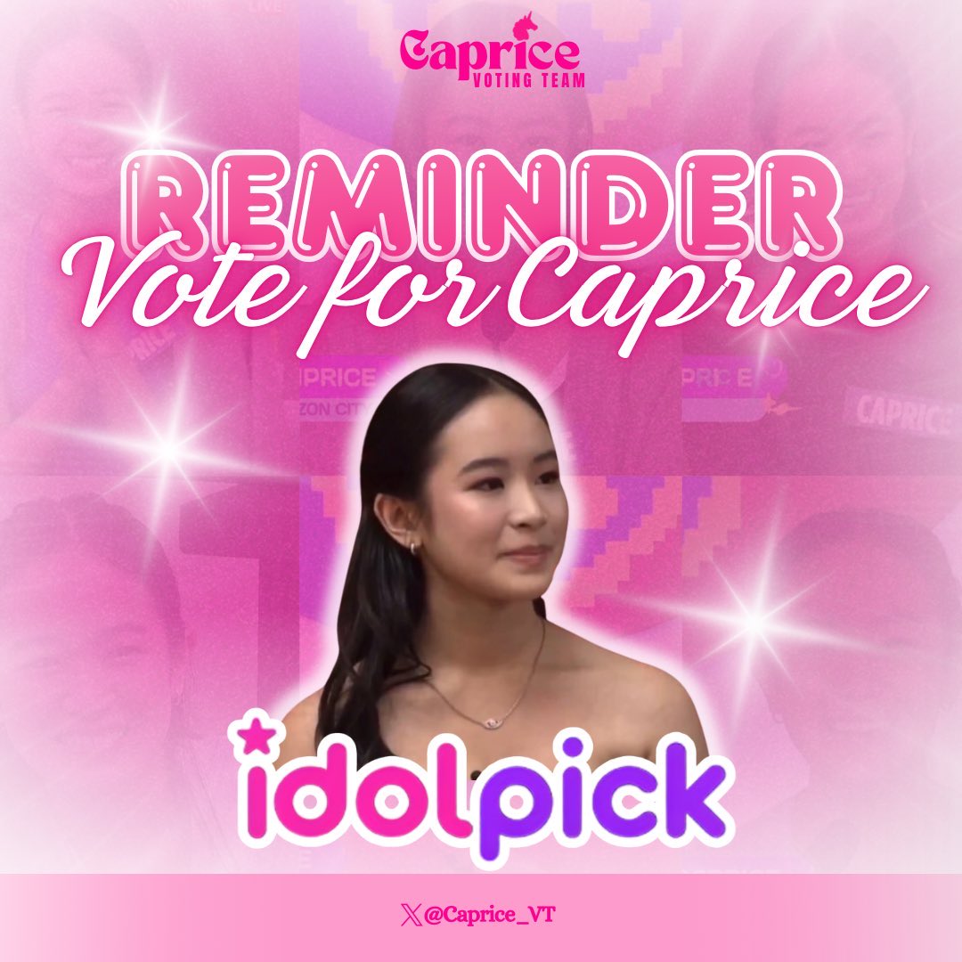 Caprice_VT's tweet image. [ FINAL DAY OF SECOND-WEEK VOTING | 
IDOLPICK ]

Today is the last day to vote for Caprice in the second week of Idolpick voting. Please ensure that all votes are cast before 11:00 PM.

If we remain in the top spot until 11:00 PM, Caprice will receive a billboard, making every…