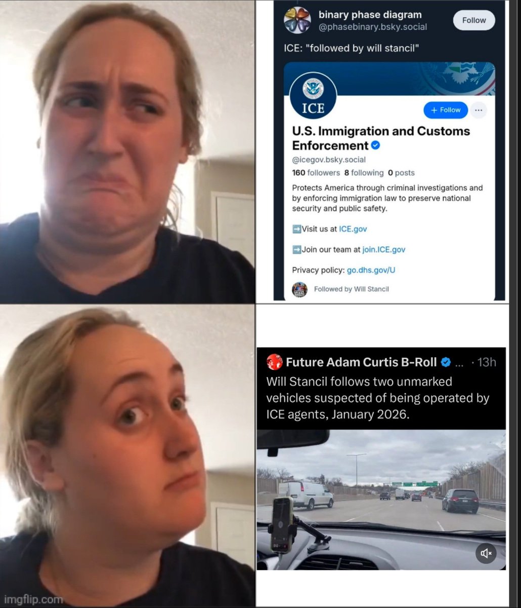 Blueelectron4's tweet image. Will Stancil follows ICE.