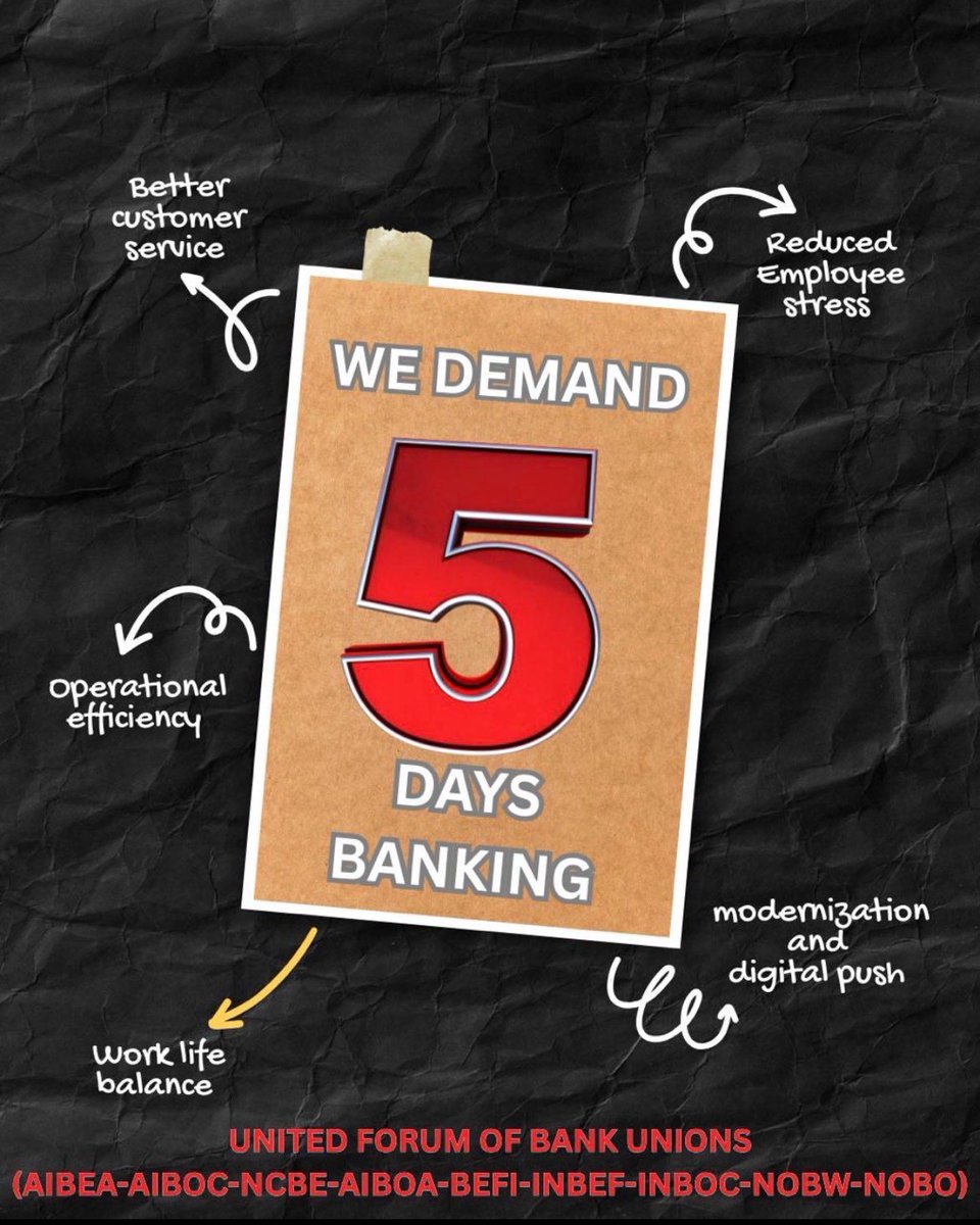 RavisankarVepa's tweet photo. #Implement5DayBanking

@DFS_India @FinMinIndia @nilesh_pawar15 @fboioa_india @aiboc_in @GaletinageshG https://t.co/T7ARg9g6om