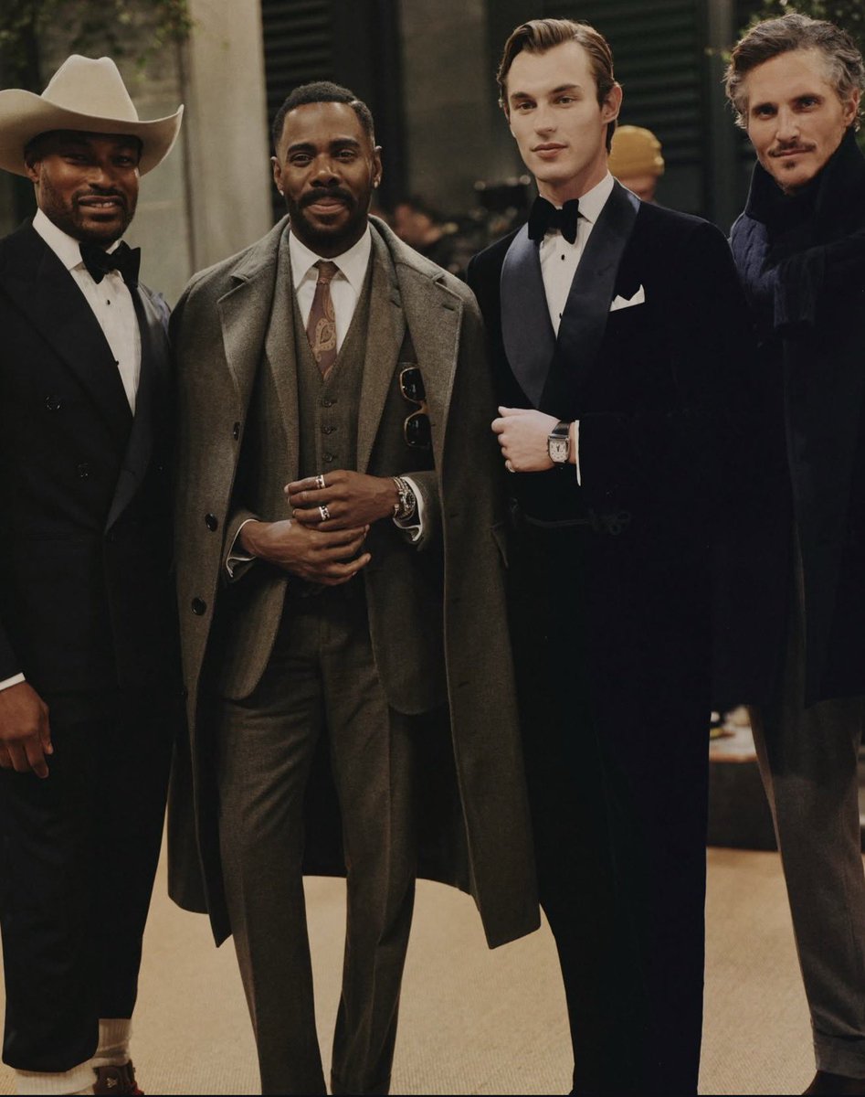 Colman Domingo, Tyson Beckford, Kit Butler and Ollie Edwards at Ralph Lauren Milan Fashion Show.