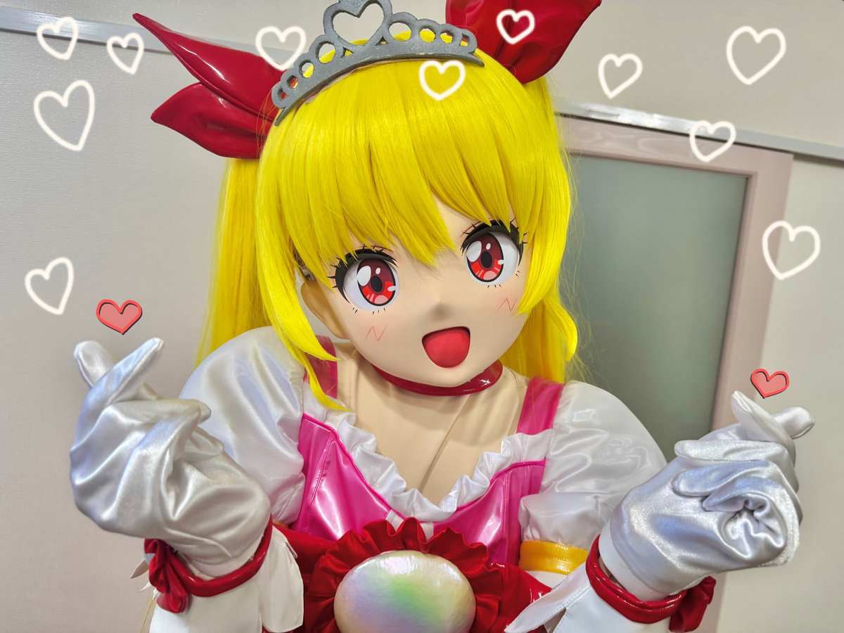 MagicNightAdv's tweet image. ハートをどうぞ😉♡
今日も1日元気にいこー！

#indie_anime #自主制作アニメ #着ぐるみ