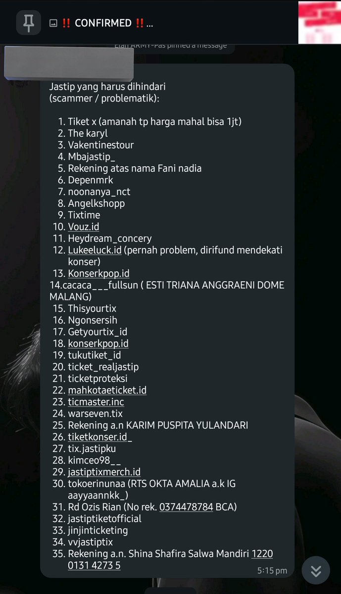 march__sunset's tweet image. beberapa daftar scammer jastip yang aku gatau ini ril apa ngga, tp listnya aku dpt dari grup army. hati-hati ya gais, semoga kita terhindar dari panic buying dan penipu jahat!