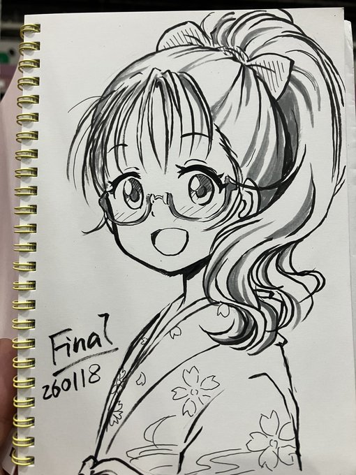 今日のスケブ その1 その2 どっちもオリジナル たまにゃオリジナルもいいなー