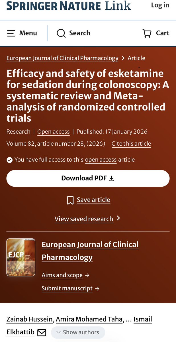 🤔 What if endoscopy sedation could be safer without tradeoffs?

Our RCT analysis shows esketamine reduces hypotension &amp; hypoxemia, with no recovery penalty 📊✨

So proud of this team and grateful for the opportunity to serve as senior author on this project. 🙌

🔗 link :