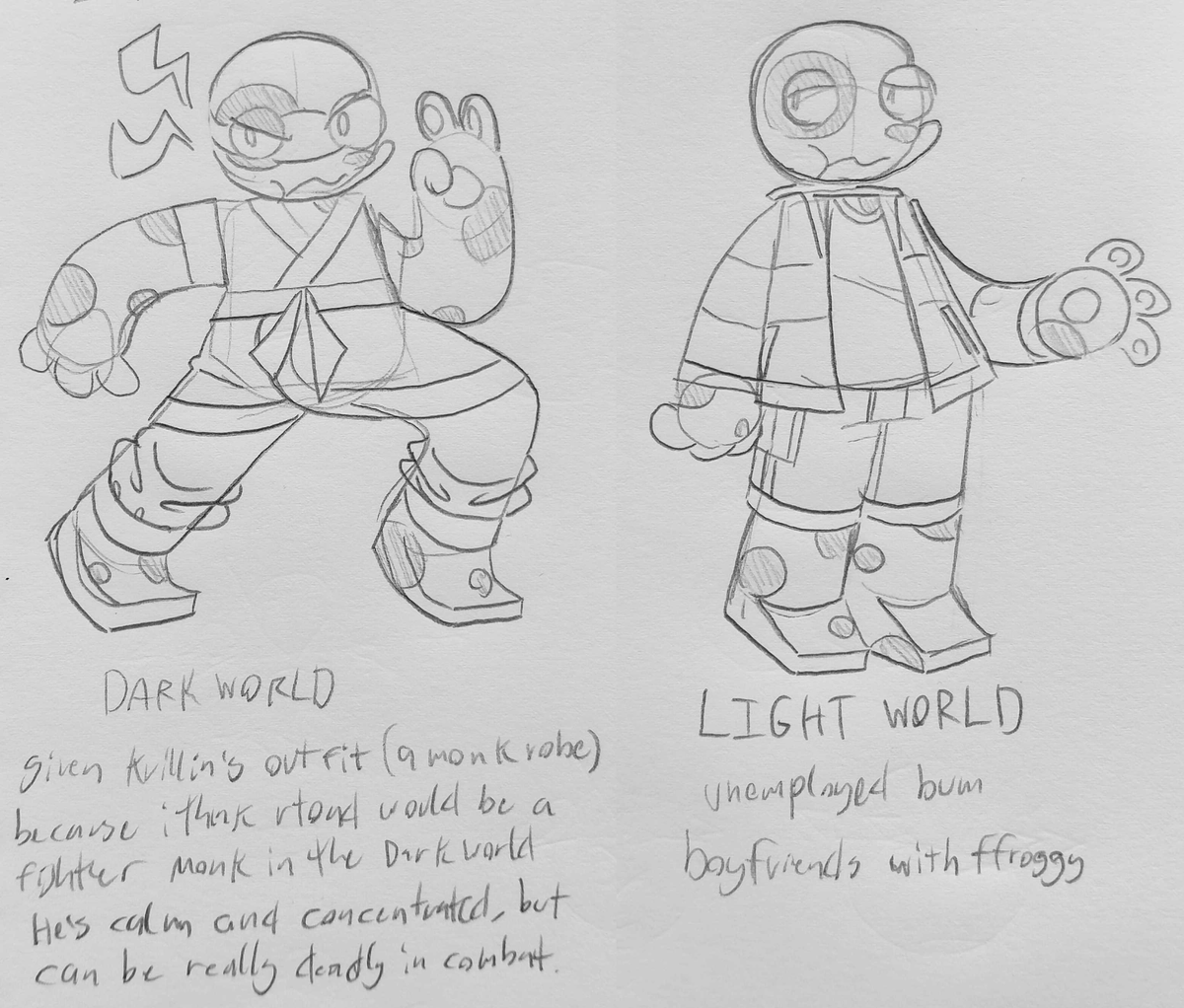 for fun: what if they were in deltarune
or the "what if they put on some damn clothes" au