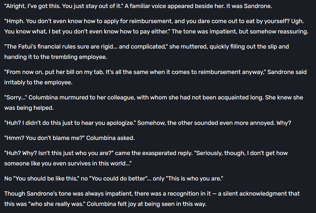 tsbkii_289's tweet photo. //6.3 SPOILERS

I knew it. The reason why Columbina gravitated towards Sandrone so much is because she was probably the first to treat her normally— to neither worship nor fear her, nor have some ulterior motive towards her. Sandrone's nasty words told her she viewed her equally https://t.co/NxWVejxGtf