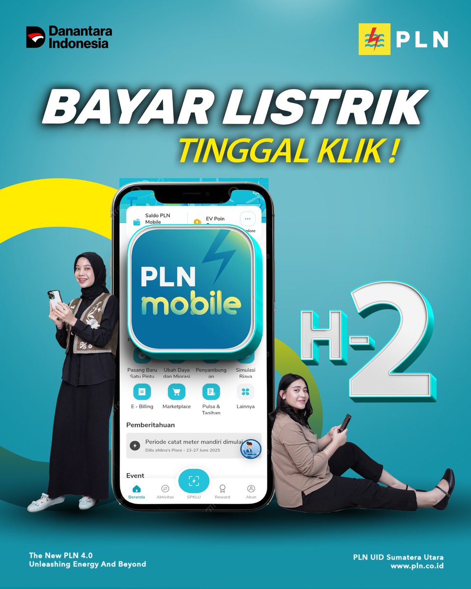 Pagi hari minum teh tarik
Belinya sambil naik sepeda
Janganlah lupa membayar tagihan listrik
Biar hati tenang dan Gembira

Untuk melakukan Pembayaran tagihan listrik bisa dilakukan melalui superapps #PLNMobile, lebih mudah dan murah biaya admin. Ingat, sebelum tanggal 20 ya..