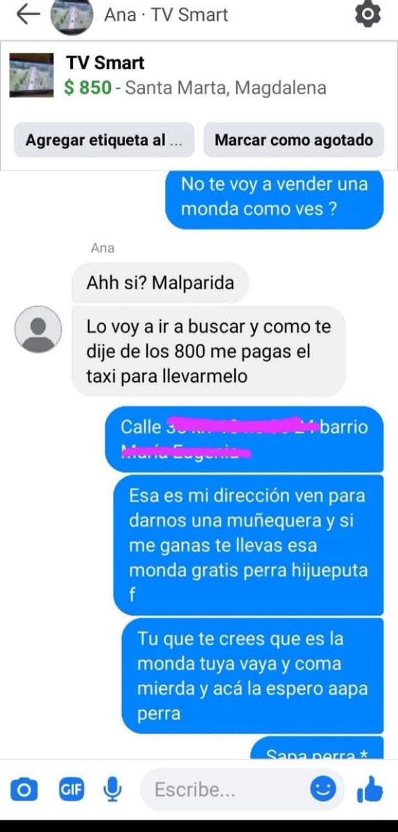 Marcela252016's tweet image. Yo solo quería vender el tv y ahora tengo una pelea programada pa’ ahorita dentro de 15 minutos 😅