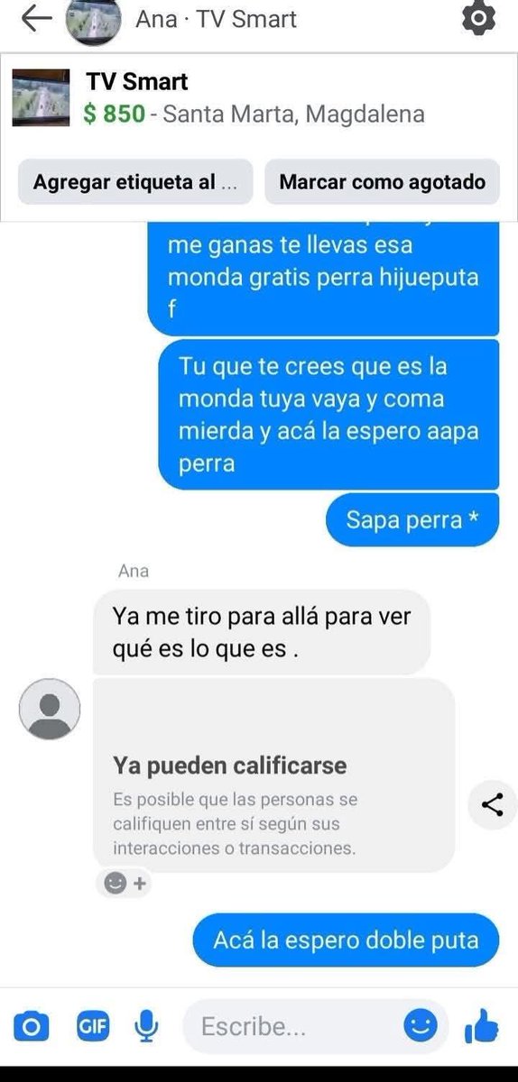 Marcela252016's tweet image. Yo solo quería vender el tv y ahora tengo una pelea programada pa’ ahorita dentro de 15 minutos 😅