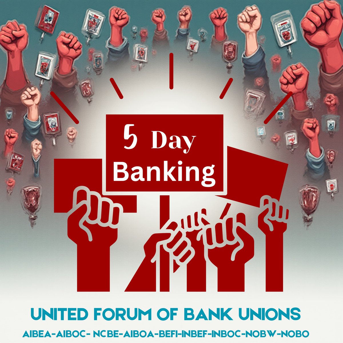 हम हर हफ़्ते 5 दिन की बैंकिंग लागू करने की मांग करते हैं..
<a href="/DFS_India/">DFS</a>
<a href="/nsitharaman/">Nirmala Sitharaman</a> <a href="/nsitharamanoffc/">Nirmala Sitharaman Office</a> <a href="/ChairmanIba/">Chairman IBA</a>
<a href="/ChiefIba/">IBA_Chief_Executive</a>

27 जनवरी, 2026 को UFBU हड़ताल की ओर बढ़ें..

#Implement5DayBanking