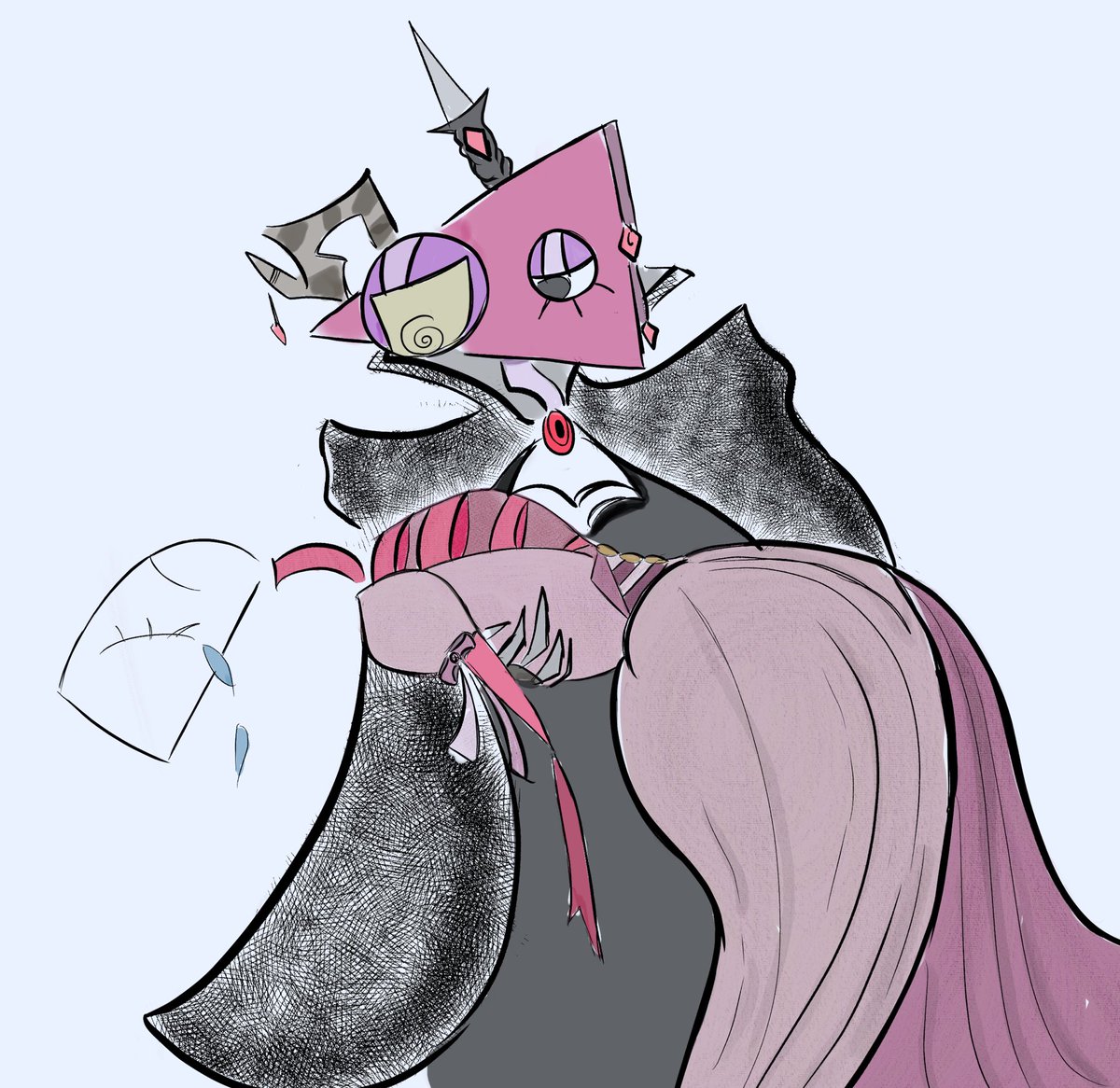 moondust0009's tweet image. I may shade this at some point but…I’m finished with this for now 😵‍💫

As always, the vampire zooble design is by palaanims❤️

Zooble has crossed oceans of time to find her.

#abstragedy #gangle #zooble