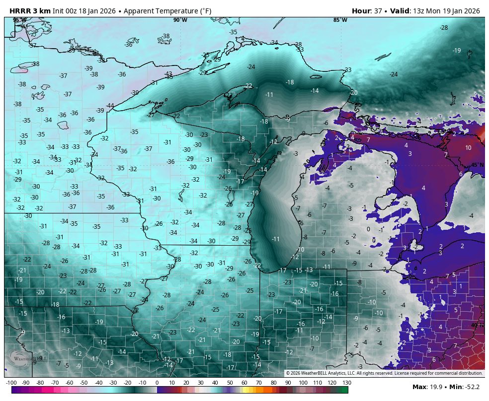 These are disgusting wind chills on Monday for the Midwest 🤢