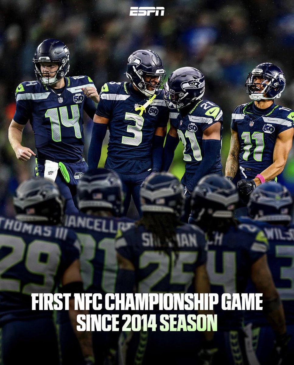 AdamSchefter's tweet image. This will be Seattle’s first NFC Championship game since the 2014 season.