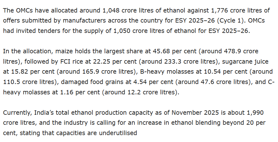 Comrades, we must support E30. There is too much supply of Ethanol that must go somewhere. https://t
