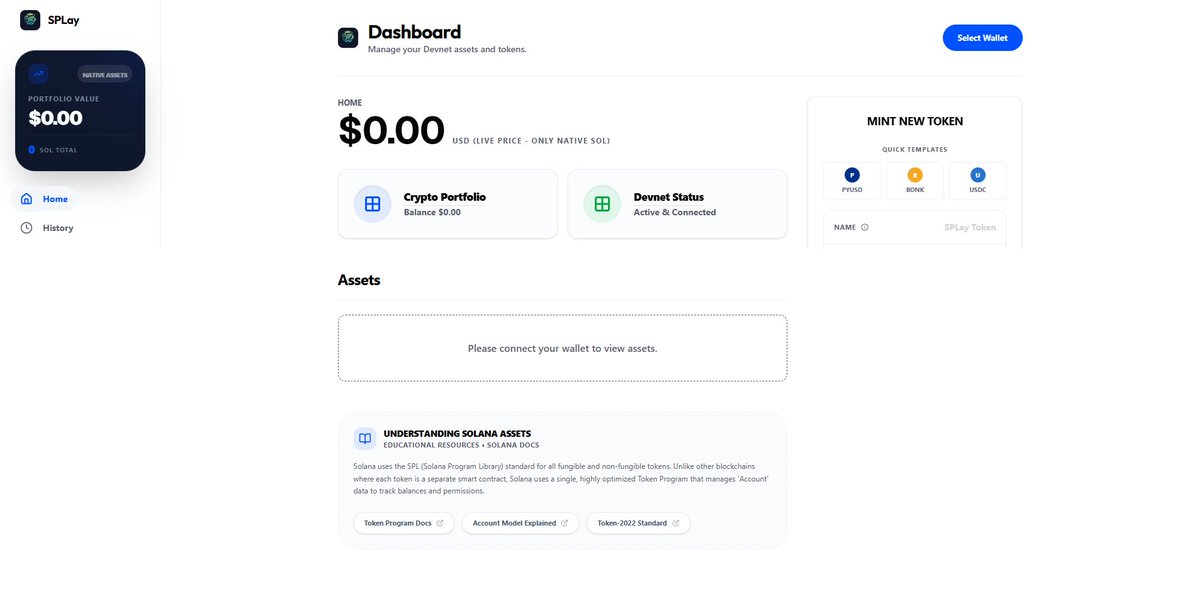 NotShawnChee's tweet image. Just built a Solana playground for beginners entering Web3 (on devnet)
- mint tokens, try DeFi, understand SPL tokens, staking, delegation, signing etc..

Try now: splay-mocha.vercel.app
Github (open to PRs): github.com/Shawnchee/SPLay

can anyone tell me who’s my UI &amp;amp; logo inspo?
