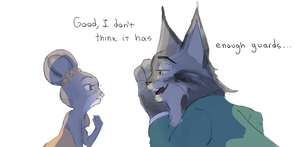 wil1ldde's tweet image. #wildehopps is what finally got me to pick up the pen after three years (why is Nick so hard to draw? I need to practice more). I was reading the script today, and when I came across this, I thought, "I wish I could have seen Nick's irritated face when Pawbert used his joke!”