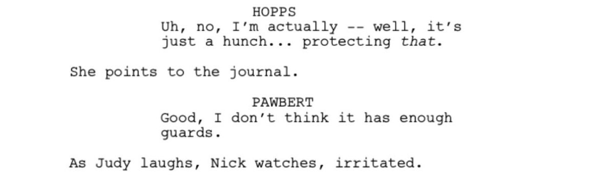 wil1ldde's tweet image. #wildehopps is what finally got me to pick up the pen after three years (why is Nick so hard to draw? I need to practice more). I was reading the script today, and when I came across this, I thought, "I wish I could have seen Nick's irritated face when Pawbert used his joke!”