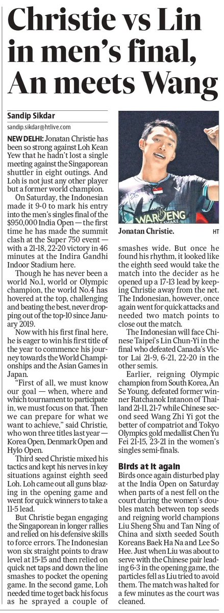 Though he has never been a world No.1, world or Olympic champion, Jonatan Christie has always hovered at the top, challenging and beating the best, never dropping out of the top-10 since January 2019

✍️ hindustantimes.com/sports/badmint…