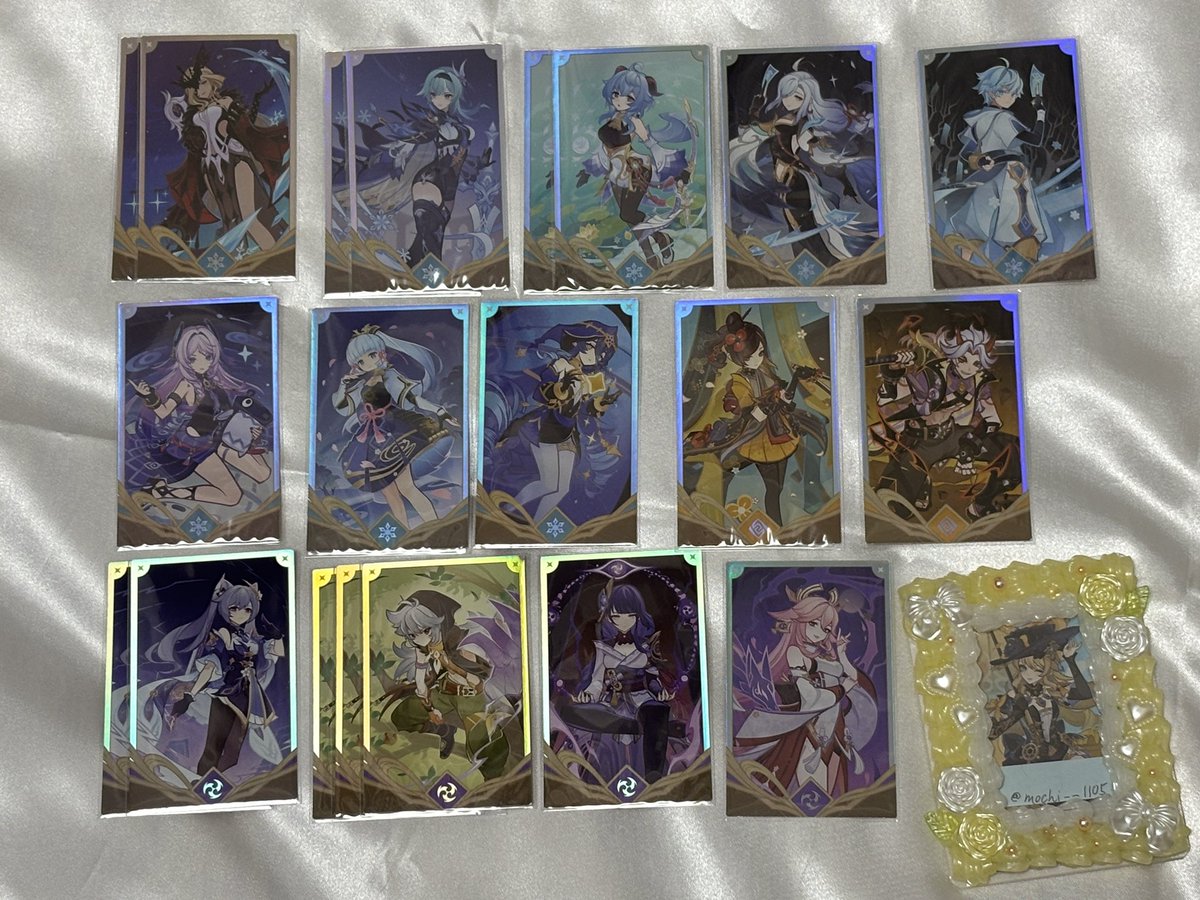 mochi__1105's tweet image. 原神 韓国カフェ 七聖召喚 カード 交換 買取 譲渡

求：ナヴィアor350/枚＋送料

譲：画像1~6

交換、譲渡優劣なし
条件は7枚目にあります
譲渡はお声掛け重なる場合ある程度まとめてお迎え可能な方を優先します
検索よりお気軽にお声掛け下さい✧