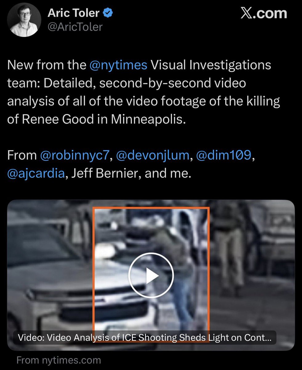 The NYT video relies on selective framing, editorial cutaways, and speculative narration to dilute what is otherwise visible when all angles are viewed together. The presentation is not neutral analysis. It is narrative construction.

Start with obstruction. The SUV was parked