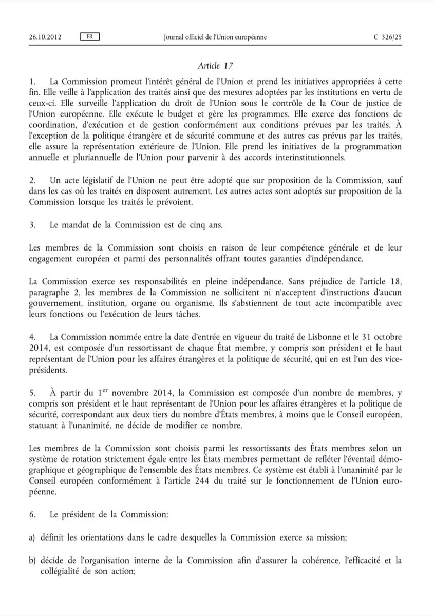CHRISTIANR22722's tweet photo. @Altai_Armande @f_philippot @Scarlett_Harrow Le Parlement européen la élue à la majorité absolue (Von der Leyen : 401 voix en 2019, 401 en 2024, plus de détails art. 17 TUE 👇) et pouvoirs propres de la Commission Européenne a négocier et signer les accords commerciaux sous compétence exclusive UE, (art. 207 TFUE)👇 https://t.co/9GtF8v76cF